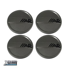 4 X American Racing Center Cap Matte Gunmetal W Gloss Black Logo Arsi715mggb