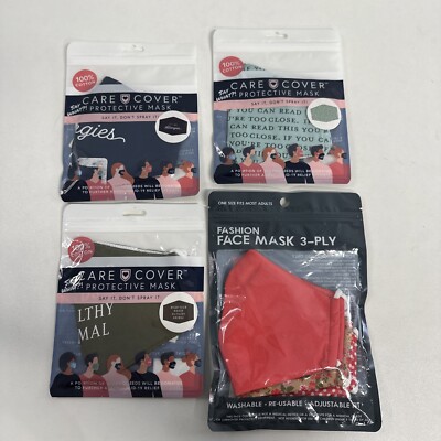 Adult Cloth Mask 6-PACK Cotton Washable NEW It's just allergies, Wash your hands