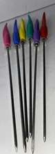 Vintage Skewers Colorful set of 6 Stainless Steel 10” Long