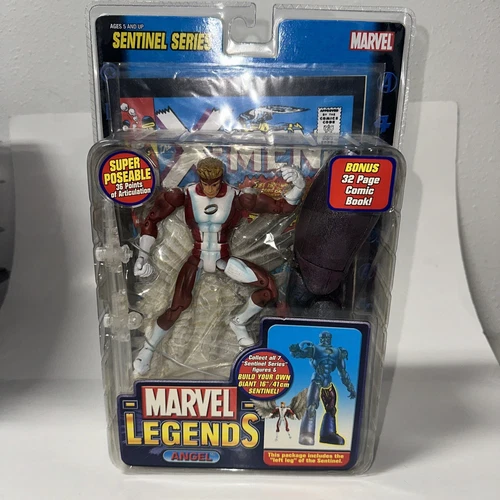"Figura de acción ToyBiz Marvel Legends Angel 2005 serie Sentinal roja nueva"