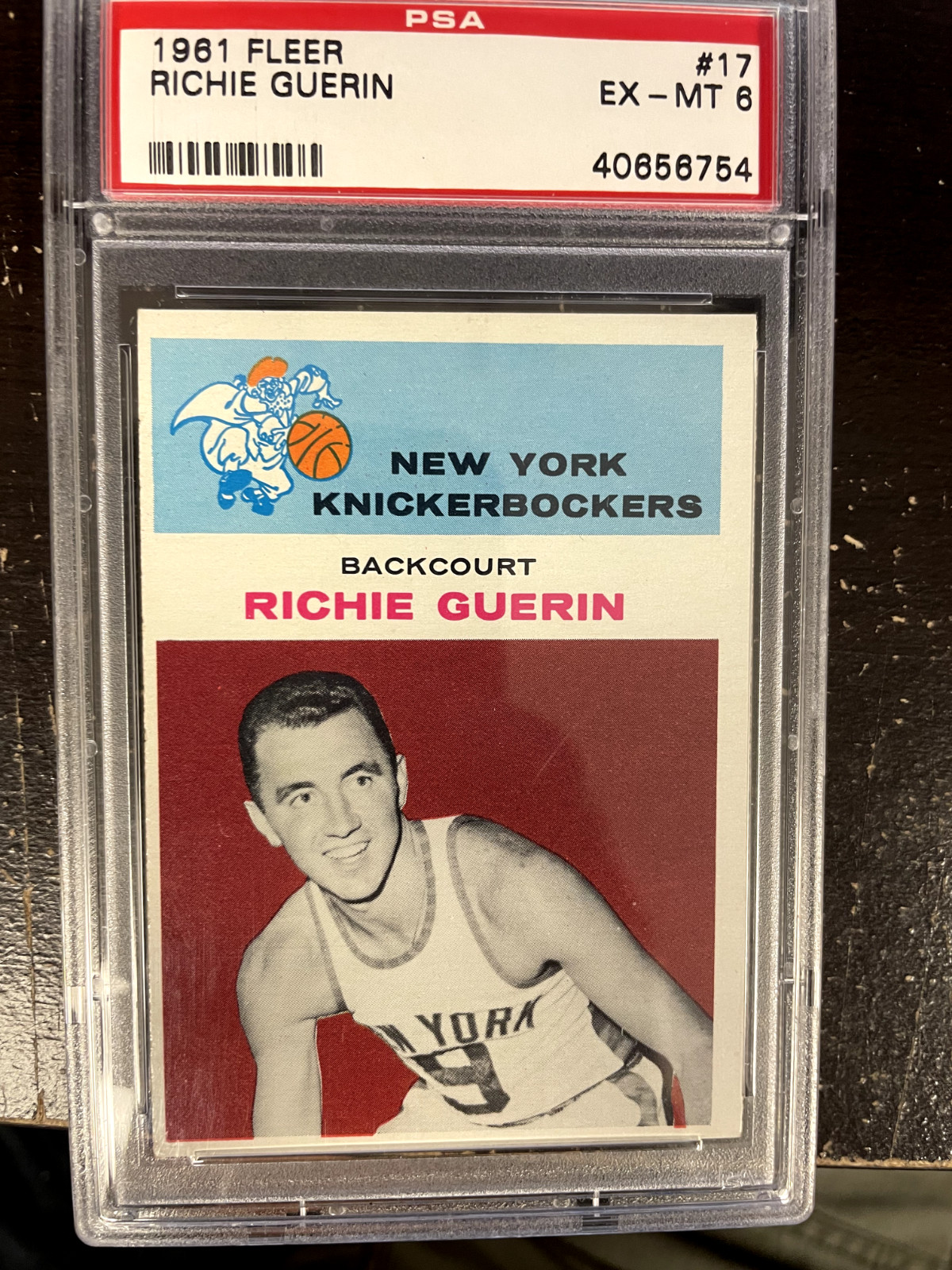 RICHIE GUERIN 1961-62 FLEER BASKETBALL #17 PSA 6 EX-MT