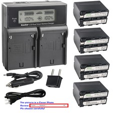 Kastar Battery LCD Dual Fast Charger for NP-F970 CCD-TR845 CCD-TR913 CCD-TR940