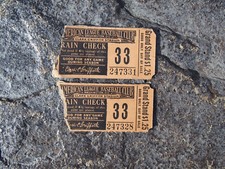 1940's Washington Senators Clark Griffith Stadium Ticket Stubs Rain Checks
