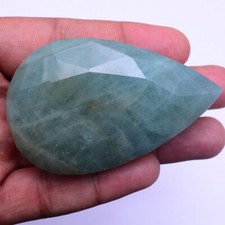 630 Cts Natural Aquamarine 73mm 46mm Pear Faceted Cut Huge Size Loose Gemstone