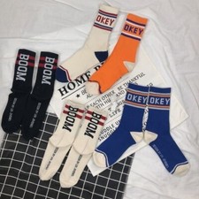 Harajuku Funny Skateboard Socks - Cotton Warm Letter Striped Hip Hop Women Sock