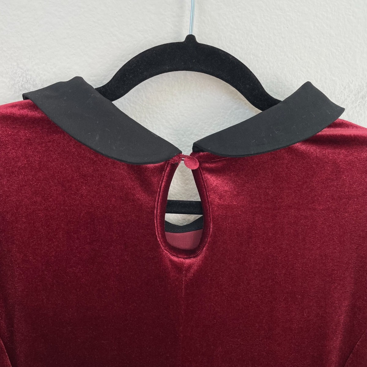 NEW Hot Topic Womens XL Red Velvet Long Sleeve Dress Pockets | eBay
