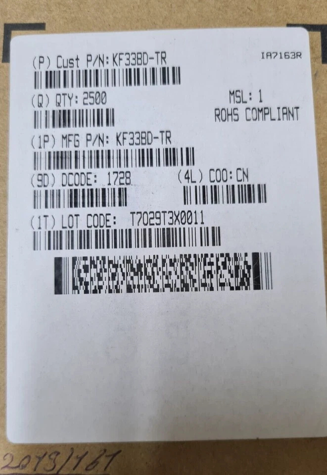 2500Pcs.KF33BD-TR Voltage Regulator IC Positive Fixed 1 Output 500mA 8-SOIC - Image 3 of 4