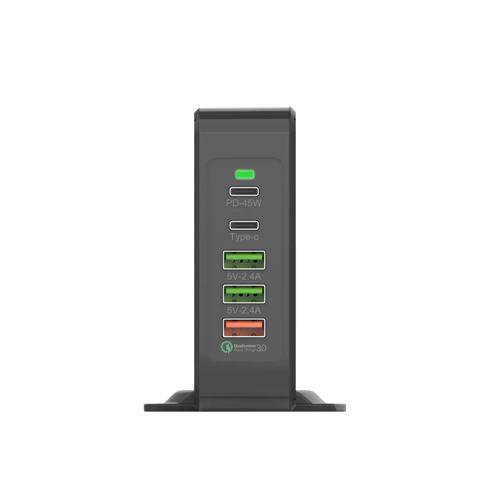 Cargador USB rápido QC 3.0 multipuerto de 5 puertos y cable magnético 3 en 1 [paquete] Foto 2 de 4