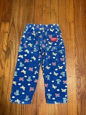 Vintage USA Made Osh Kosh Corduroy Carpenter Pants, Airplane Print 3T 