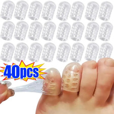 40 Pcs Clear Silicone Toe Protectors, Anti-Friction and Breathable Toe Covers