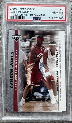 2003-04 UD LeBron James #9 Phenomenal Beginning Rookie RC Card PSA 10