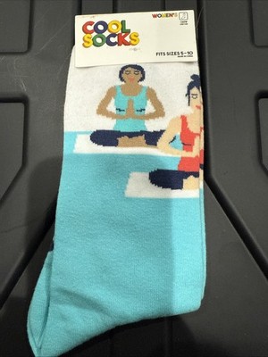 Cool Socks. Womens Yoga Pilates Socks Fits Size 5-10. Peaceful.