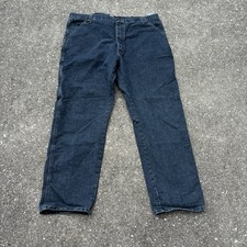 Wrangler Denim Carpenter Jeans Mens 42x32 Workwear Cargo Utility Blue Vintage