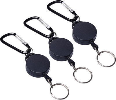 3 Stück Retractable Schlüsselanhänger Ausziehbar Key Schlüsselband Heavy Duty mi