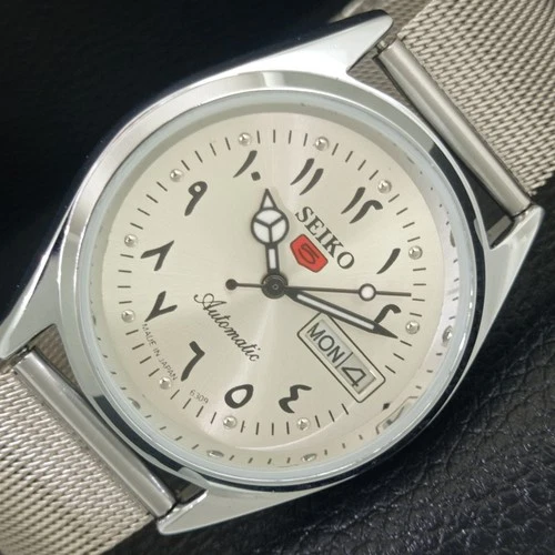 VINTAGE SEIKO 5 AUTOMATIC 6309A JAPAN MENS REFURBISHED SILVER WATCH a442453-1