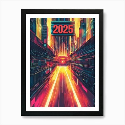Aihrgdesign A Retro Futurist Poster Gerahmt Wandbild Poster Leinwanddruck Bild