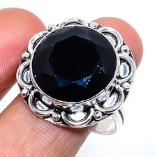 Blue Sapphire 925 Sterling Silver Gemstone Handmade Jewelry Ring 8.5" NS 13111