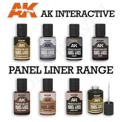 AK Interactive Paneliner 30ml - Singles Range AK12101-AK12107 (Wählen) RM24