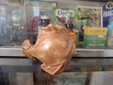 Vintage Old Aquarium Fishbowl Beautiful Ceramic Swim Around Brown Fish Planter