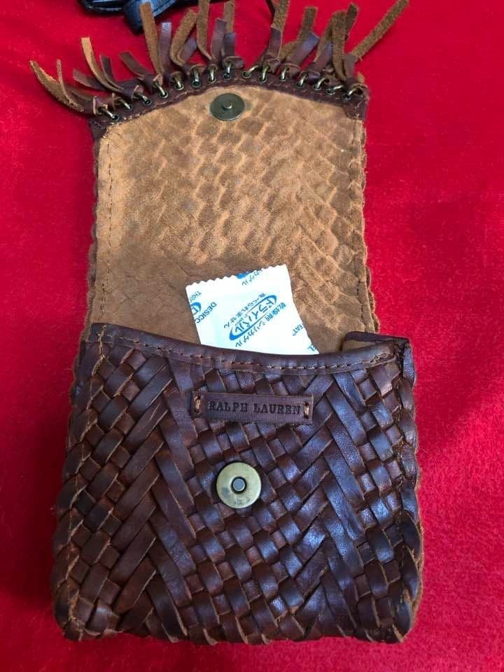 Ralph Lauren Bag Brown Rare Vintage Belt Pouch Leather Fringe Good Condition