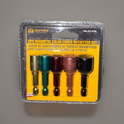 Olympia Tools 5-piece magnetic Color Coded nutsetter set