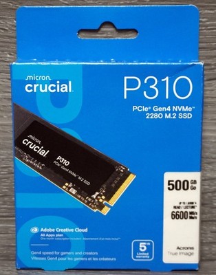 Crucial P310 500GB PCIe Gen4 NVMe M.2 2280 SSD (CT500P310SSD8) SEALED