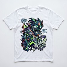 Urban Street Demon Graffiti Graphic Tee - Premium Cotton Streetwear T-shirt
