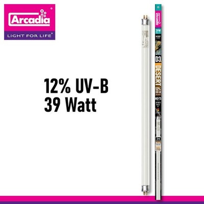 Arcadia Lampe T5 D3 Desert 12%UV-B Terrarium Röhre UVB-Lampe 39 Watt 850 mm