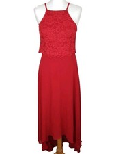 New Look Red Lace Maxi Dress UK 8 Halter Neck Valentine Party Evening