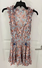 Poupette St Barth Triny Mini Dress in Aqua Dalia Size XS