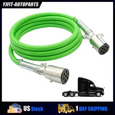 For Semi Trucks 12ft 7-way Abs Trailer Tractor Green Cord Electric Power Cable