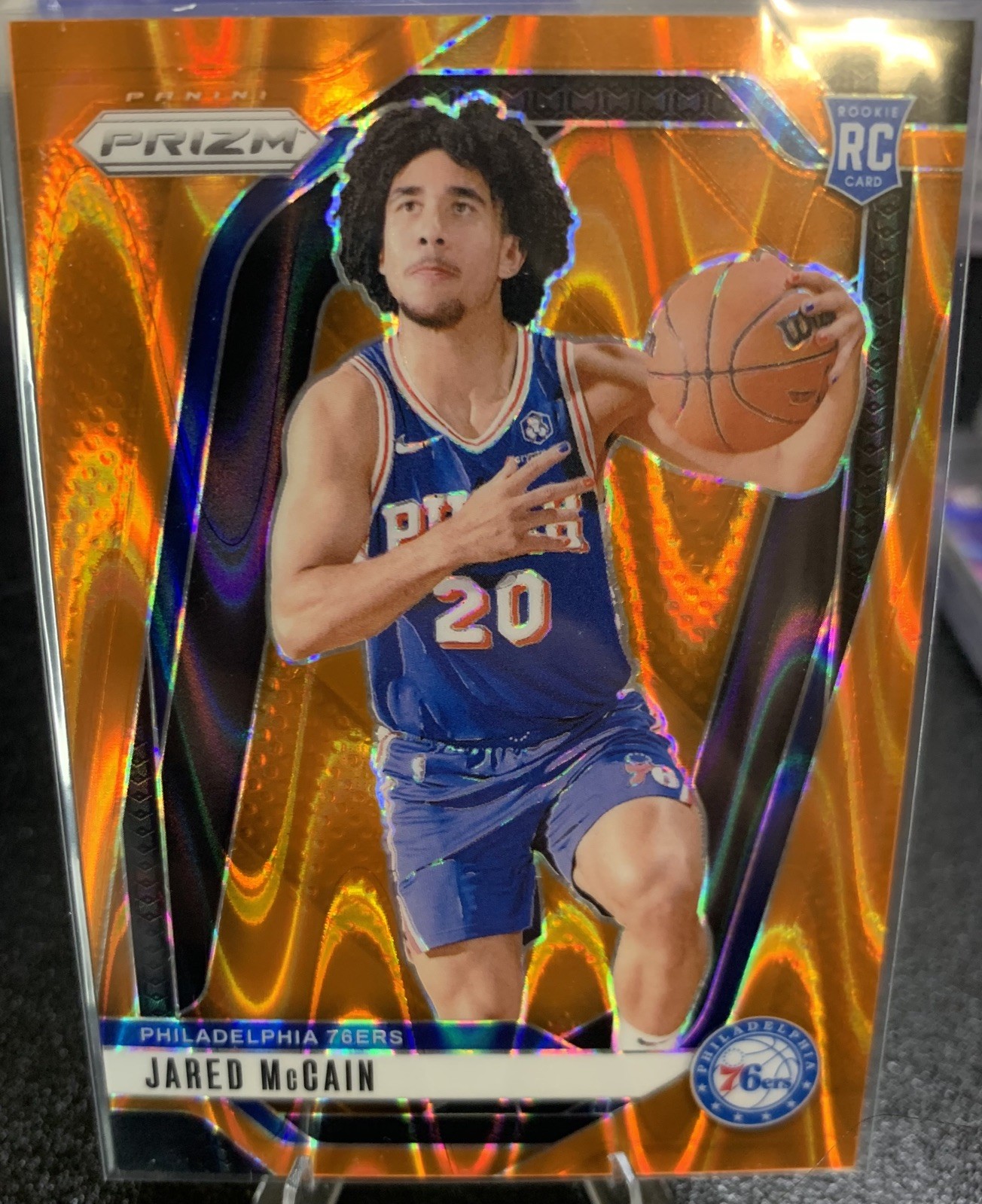 2024 PANINI PRIZM ORANGE SEISMIC #222 JARED MCCAIN ROOKIE RC 176/199