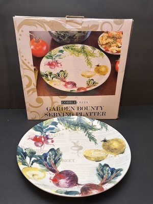 Ceramic Serving Platter by Cobble Creek is Part of the Garden Bounty Line