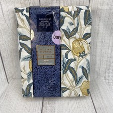 William Morris Duvet Set Queen Ochre Bird and Pomegranate Cotton 3pc Bedding