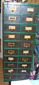 INDEX CARD FILE CABINET 10 DRAWER/20 ROWS, 18 x 25 x 56in