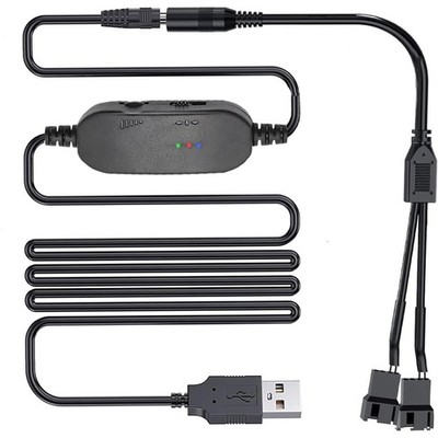 12V PC Lüfter Drehzahlregler,USB DC 5 V Step up zu 12V 2 polig Fan Speed Cont...