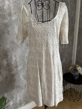 BNWT Next Cream Polka Dot Open Back Midi Dress with pockets UK 12