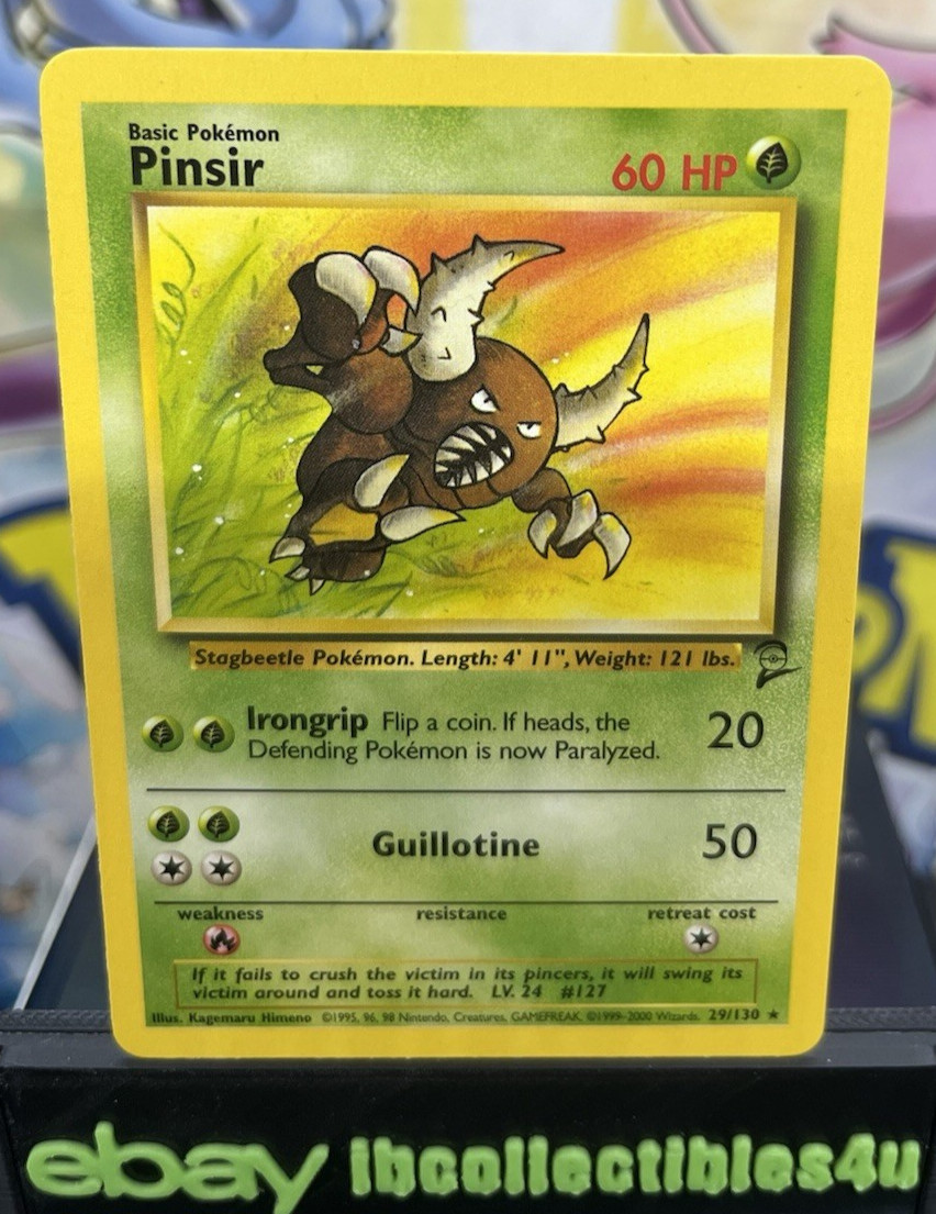 Vintage Pinsir 29/130 Base Set 2 Pokemon Card 2000 LP FREE SHIPPING