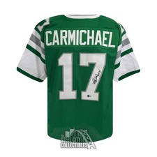 Harold Carmichael HOF 20 Autographed Philadelphia Custom Green Jersey - BAS