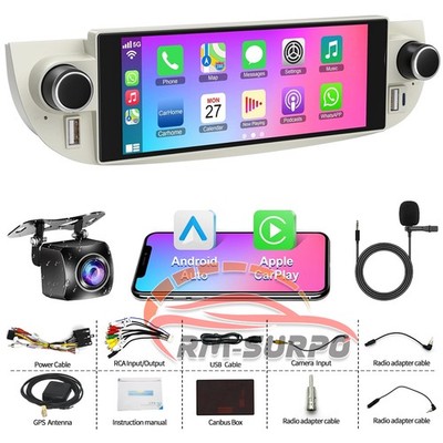 6.86'' For Android 14 Carplay Car Stereo Radio GPS WIFI For Fiat 500 2007-2015