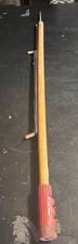 Ice Fishing Spear/Gaff Wood Shaft Metal Tip Red Handle w/ Tether Line vintage  
