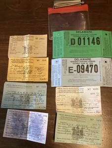 Lot Of 8 Hunting Licenses, Begin 1963, Include One Plastic Holder W/Pin