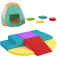 Foam Climbing Blocks with Foldable Tent,10 PCS Soft Play Set for Toddlers 1-3...