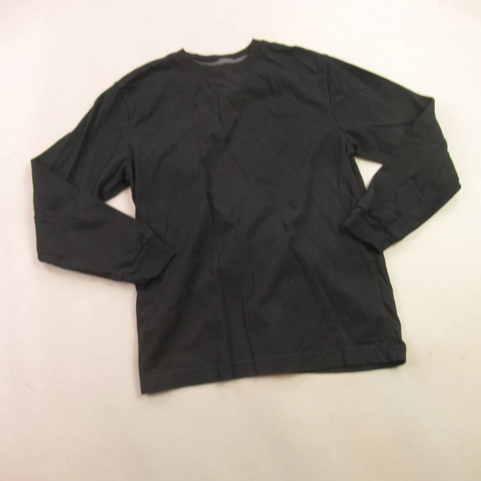 Camisa Old Navy Niños Grande Manga Larga Informal Cuello Redondo Ligera Negra Foto 2 de 4