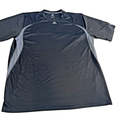 Adidas Mens Performance T Shirt Athletic Training Black Gray XL