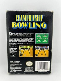 Championship Bowling Nintendo Nes