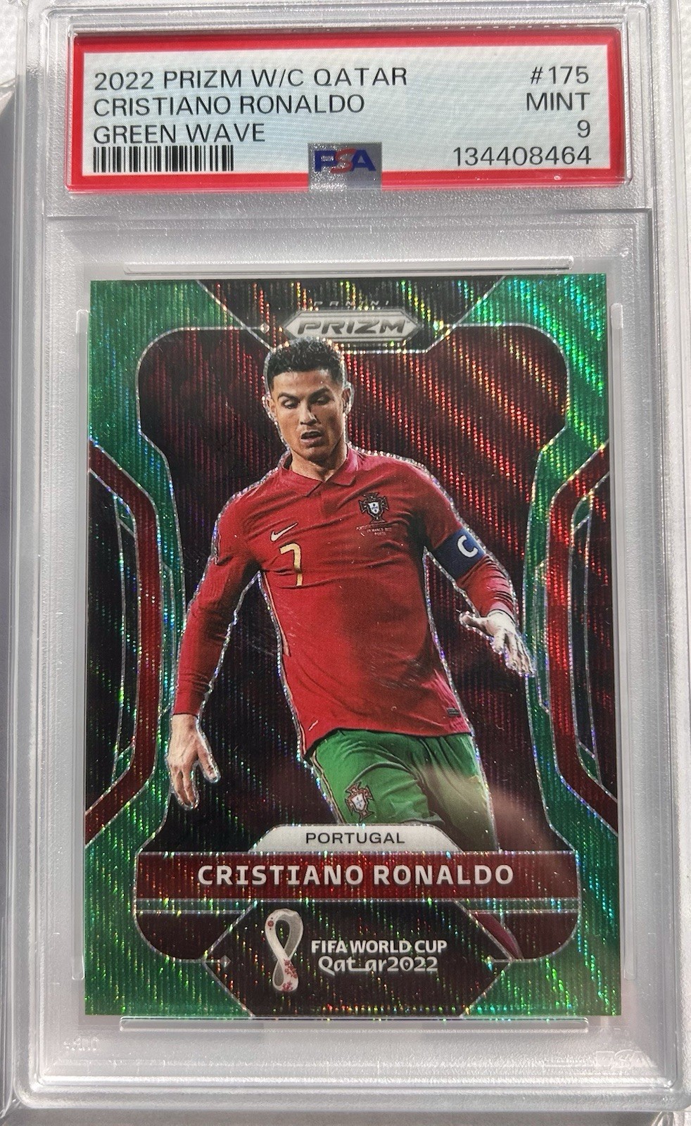 2022 Panini Prizm World Cup Qatar - Cristiano Ronaldo #175 Green Wave Prizm