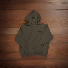 Essentials Men's Light Oatmeal Hoodie Size L