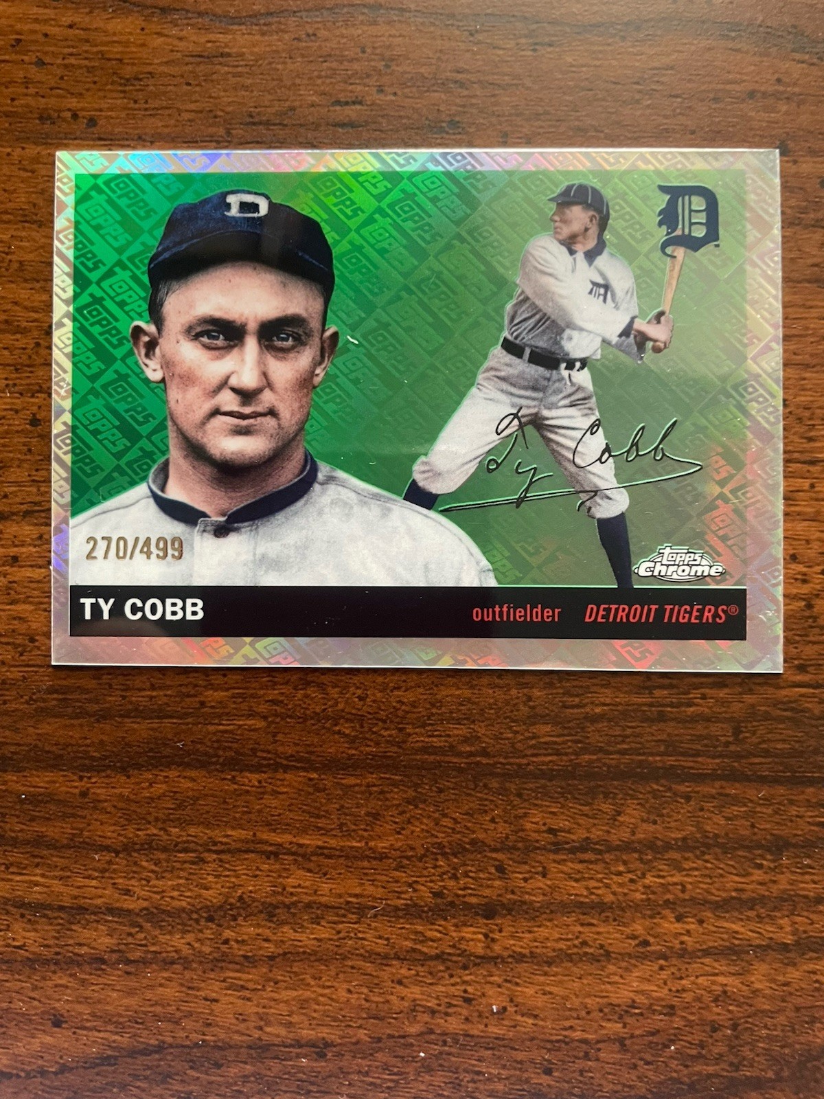 2025 Topps Chrome Platinum Anniversary Ty Cobb Topps Logo Refractor /499