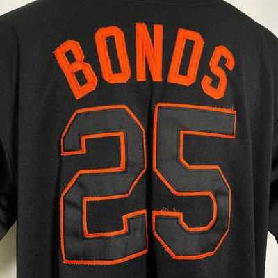 VTG Barry Bonds #25 San Francisco Giants MLB Majestic Black Jersey